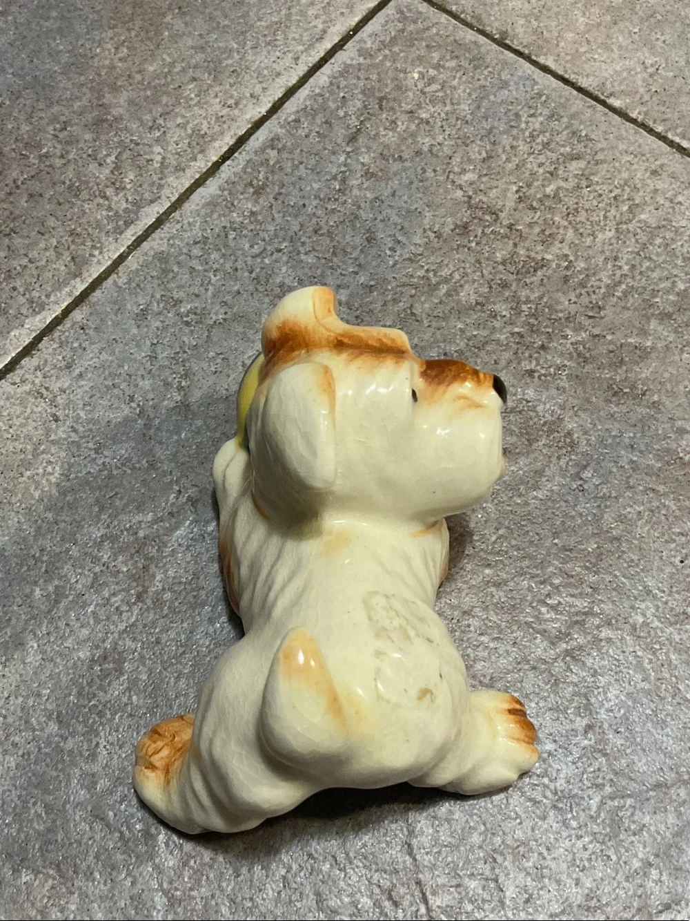 Ceramic Dog Figurine Pet Decor - Cream and Brown